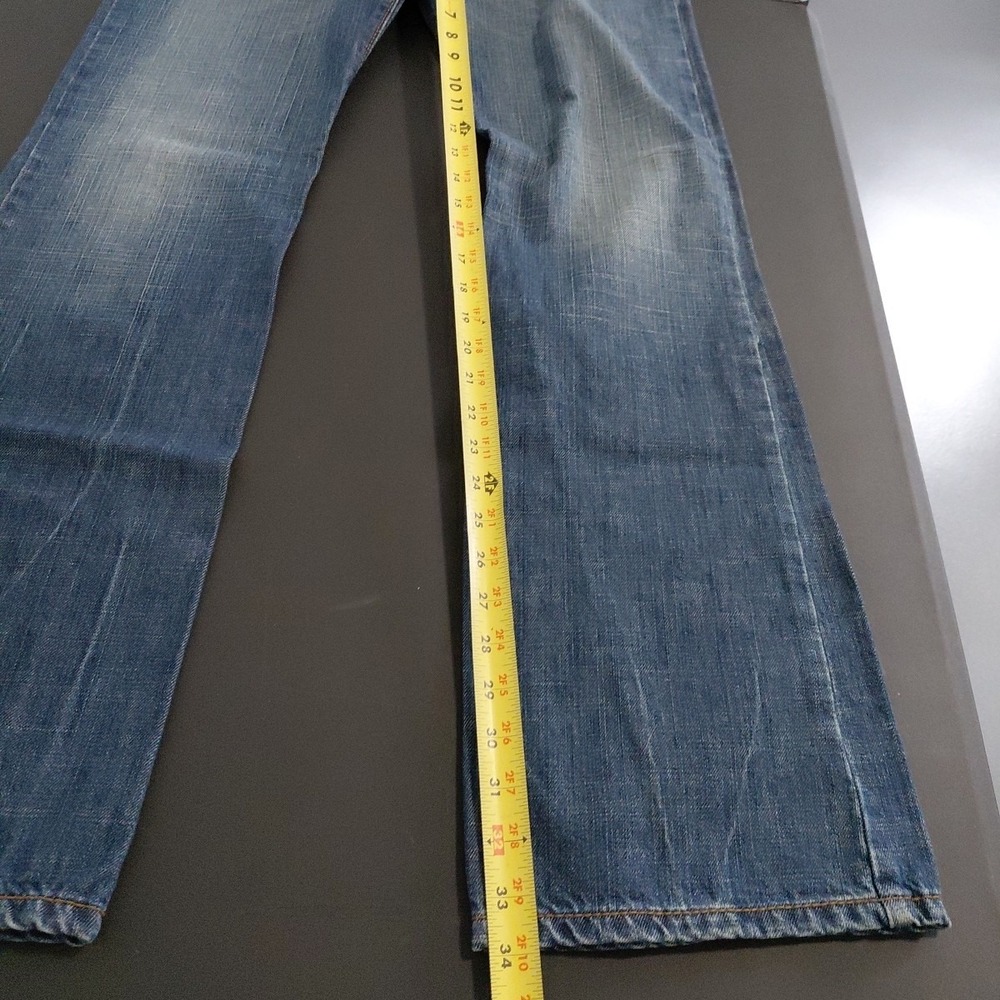 NOS Levi's SilverTab Boot Jeans 32x34 Y2K Blue Denim SLIM BOOT Leather Trim VTG - Picture 11 of 15